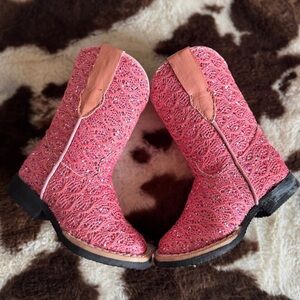 Infant Coral Pink Sparkly Boots